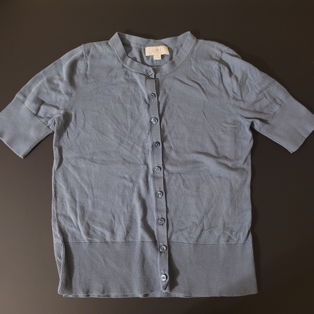 LOFT Blue Casual Button Down Shirt
